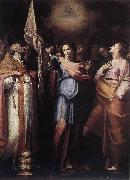 CAVAROZZI, Bartolomeo St Ursula and Her Companions with Pope Ciriacus and St Catherine of Alexandria g china oil painting reproduction